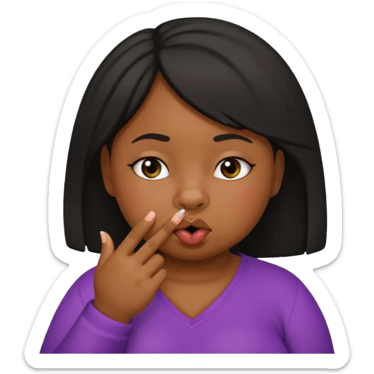 Fat black girl picking her nose can you have her finger in her nose sticker