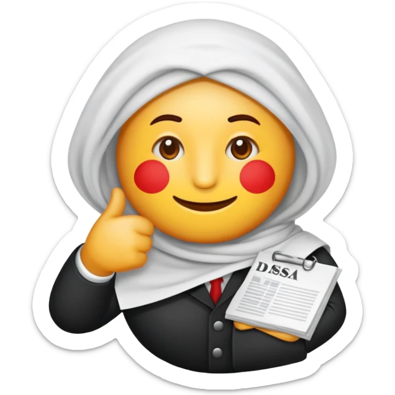 Creami una emoji in qui una lavagna nera c’è scritto in rosso e in maiuscola la sigla DSA sticker