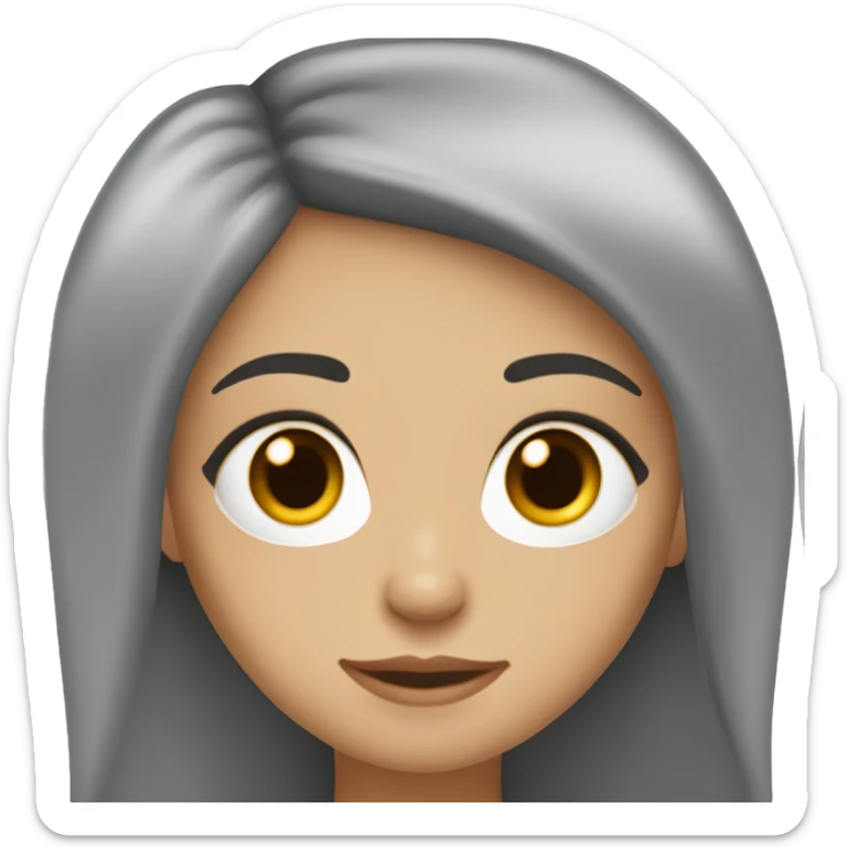 Girl with long dark brown hair, fair skin, big almond shaped hazel eyes and long eyelashes  sticker