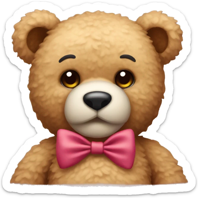 teddy with bow sticker