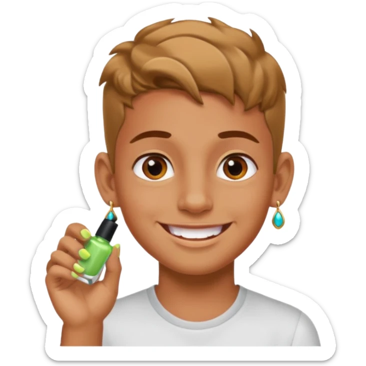 Most zesty person with nails and earrings boy in the world sticker