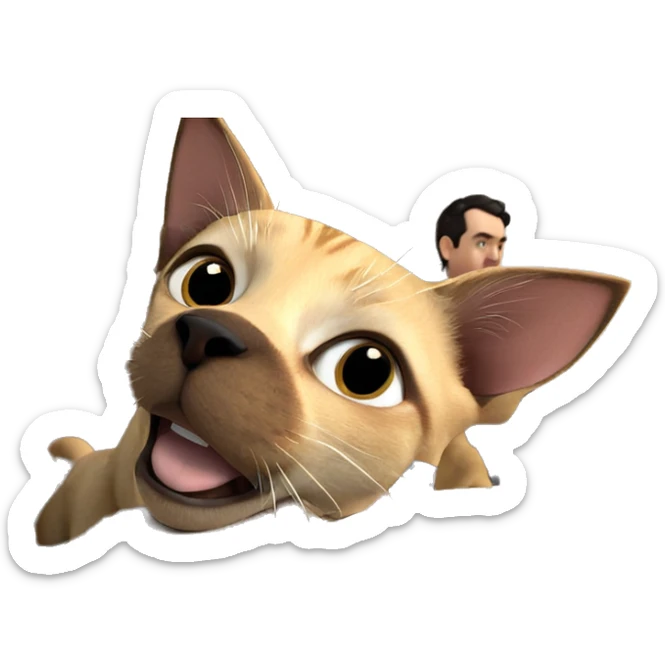 curious cat in cardboard box sticker