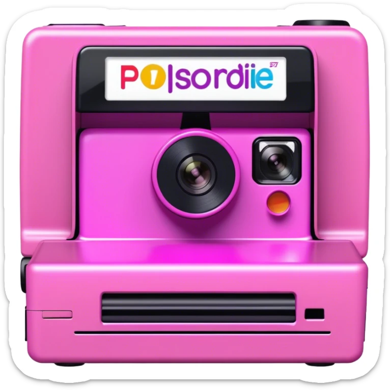 Pink, black, and purple Polaroid 637 Spice Cam camera, Spice Girls sticker