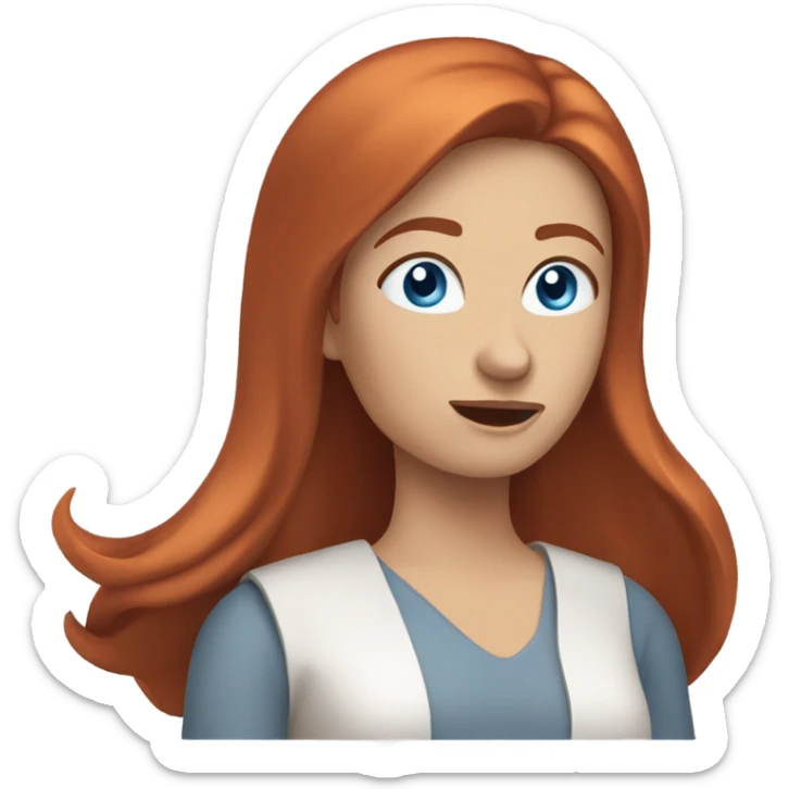 Red headed straight hair woman with blue eyes gesturing “what are you gonna do?” sticker