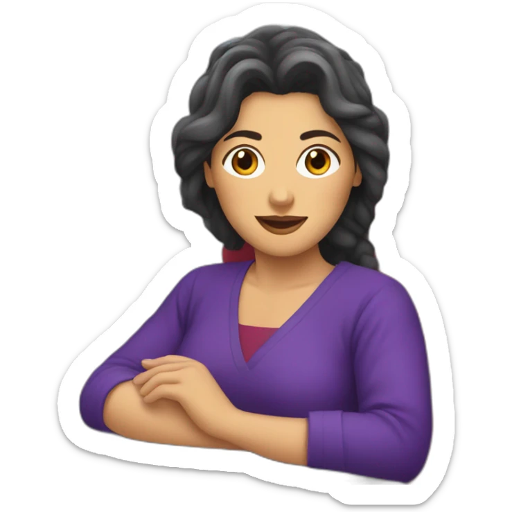 Armenian women in purple clothing in the bus sticker