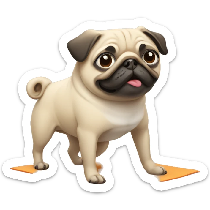 Pug doing yoga sticker