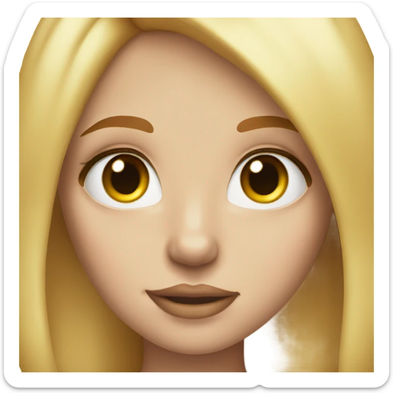 Girl with half blonde hair and half red hair with make up on sticker