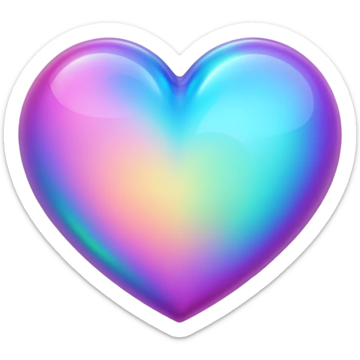 Holographic heart  sticker