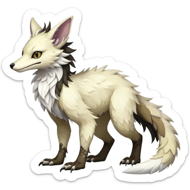 Epic Feral Rare Fantasy shiny cool fluffy Vernid-Sergal-Trico-species by LiLaiRa, random markings, tufted tail, tufted ears, full body sticker