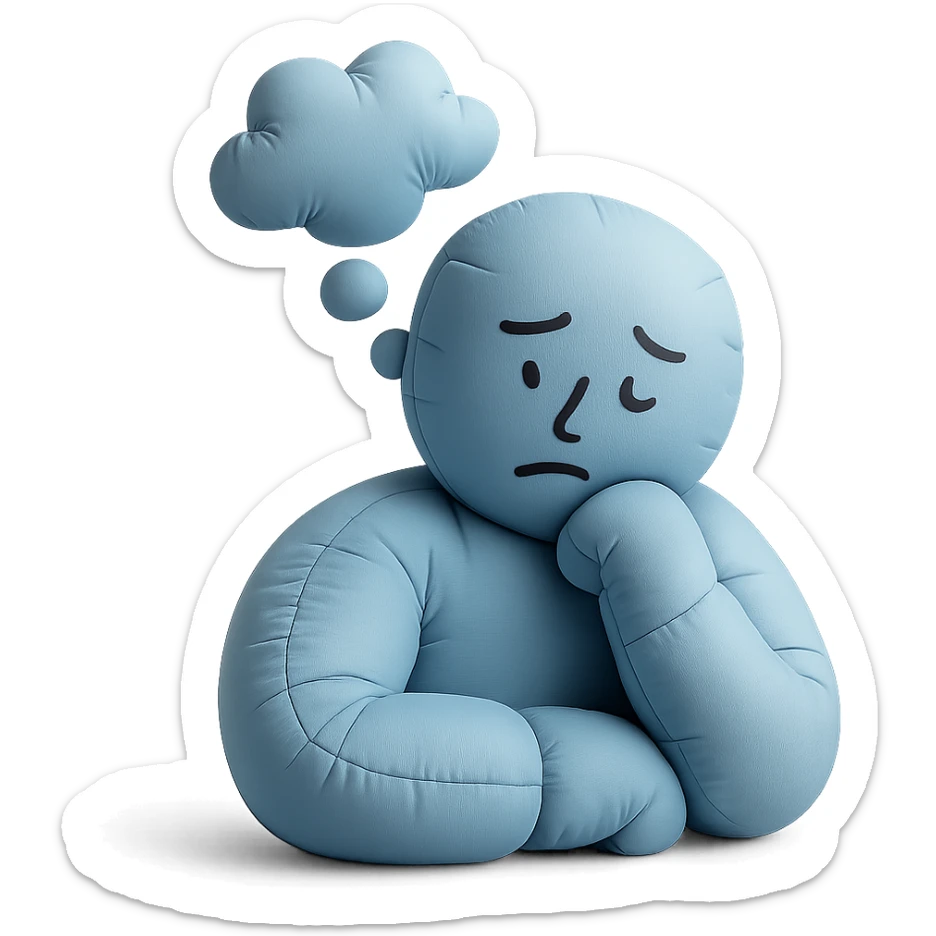 doodle person thinking sticker