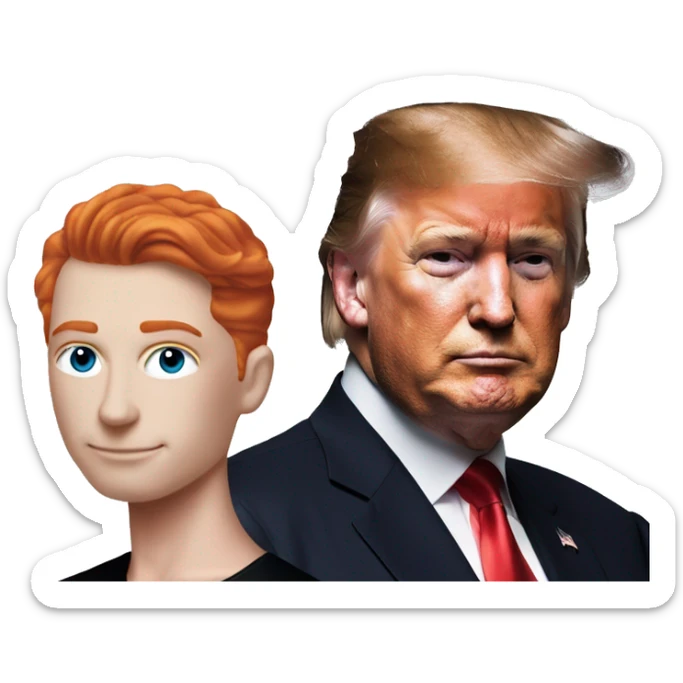 Trump and a redhead man on the cover of Vougue magazine  sticker