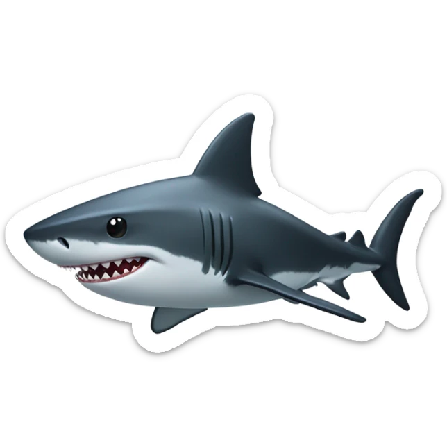 Shark with a top hat sticker