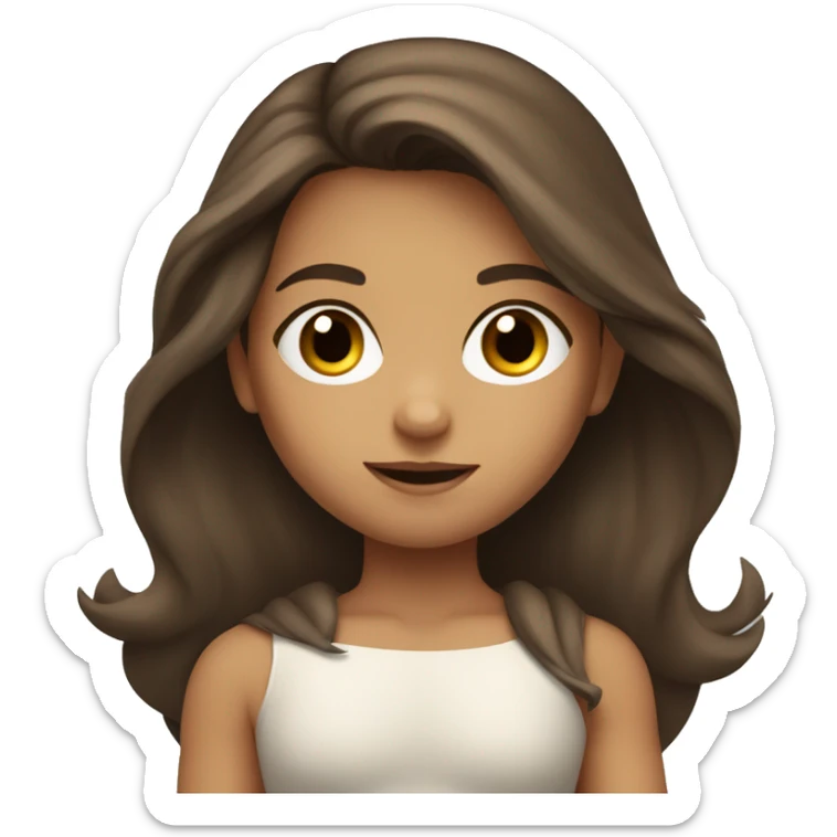 superhero, child, girl, long brown hair, brown eyes, hispanic sticker