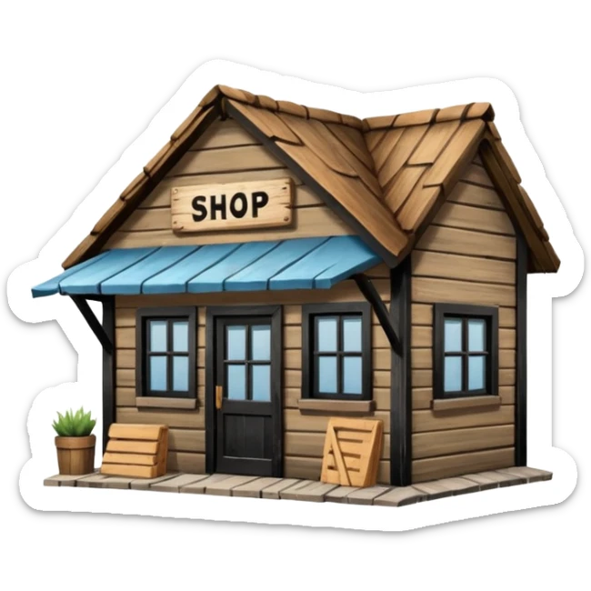 Magic Shop in Harry Potter film– Small wooden shop with “Shop” sign.
 sticker