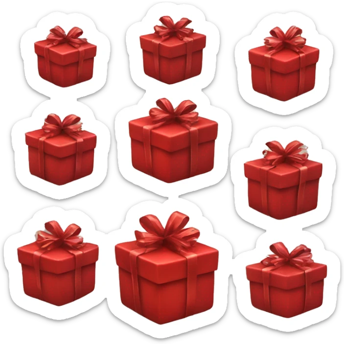 5 Red Christmas Gifts  sticker