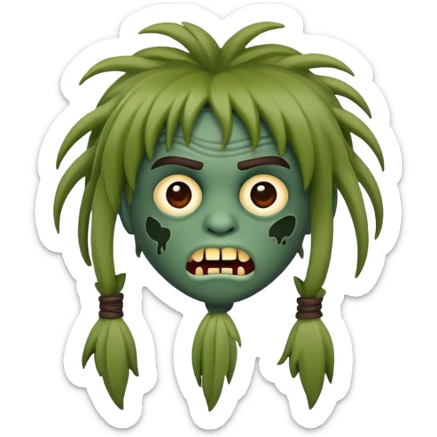 Faça um Memoji de zombi com cabelo loiro curto com franja sticker