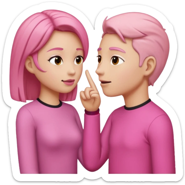 🗣️this but pink and two of the are talking to each other sticker