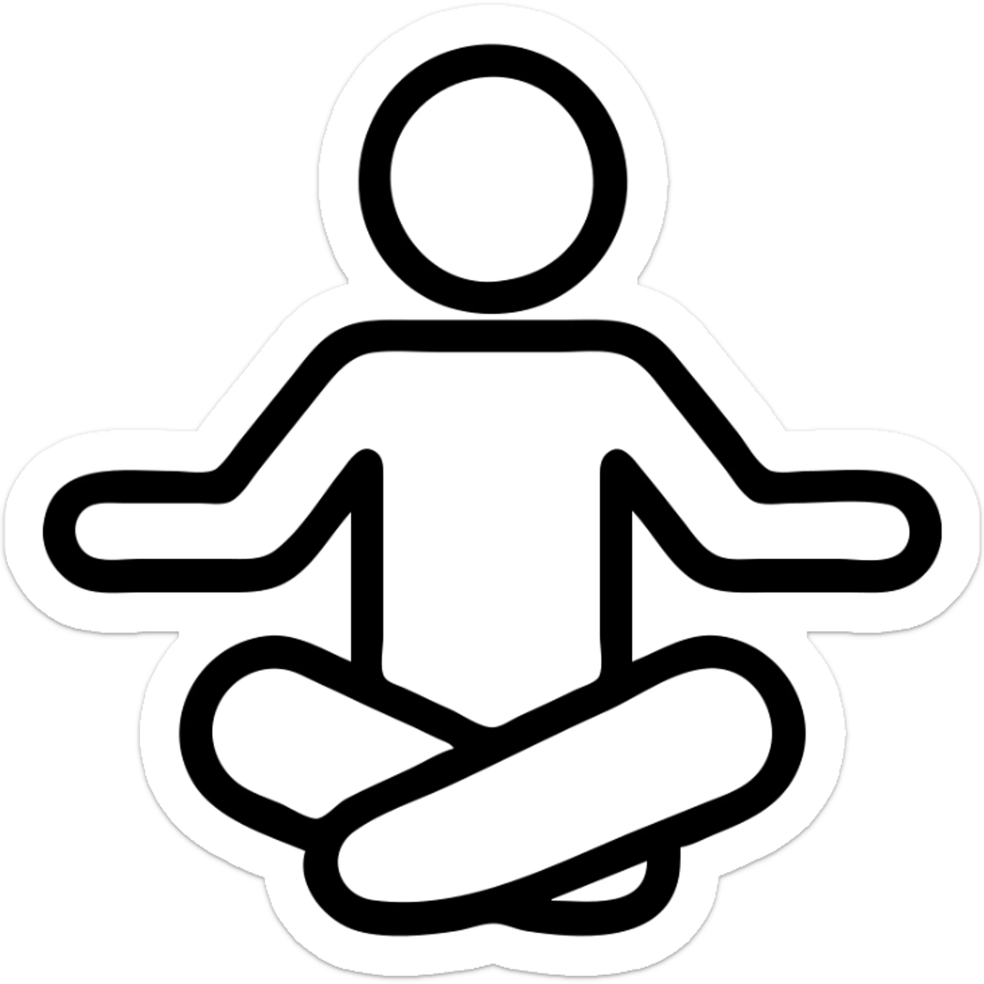icon on the theme of yoga towel classes. image of a person in asana pose sticker