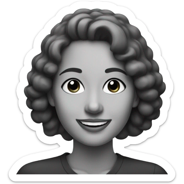 monochrome portrait of smiling woman sticker