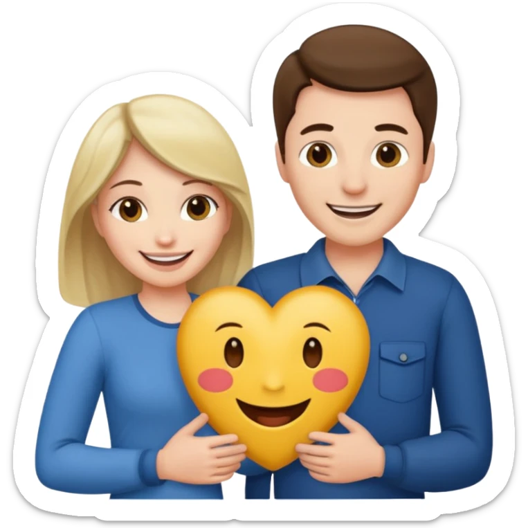 A woman holding the middle of a man's crotch while they are standing together happily sticker