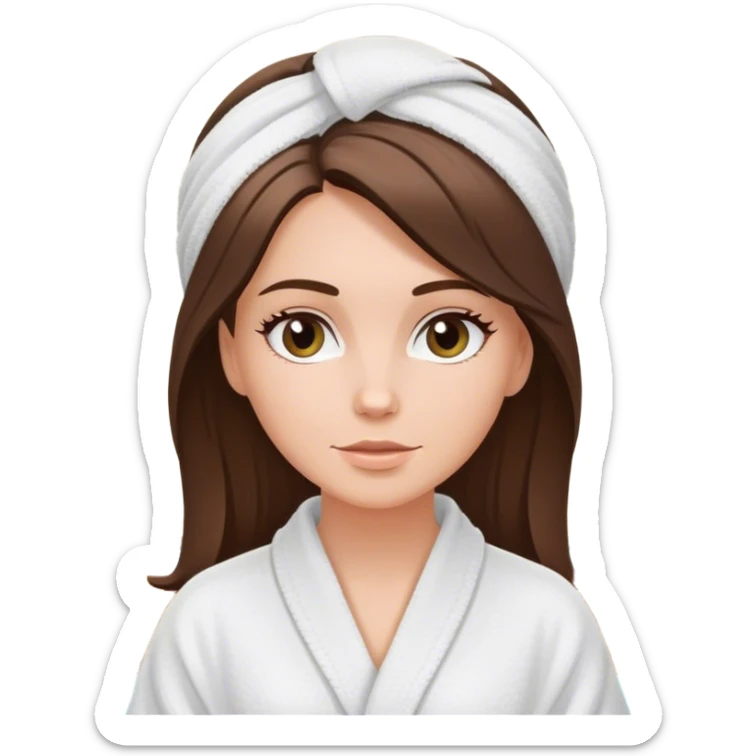 In Robe Spa day white girl brunette towel in the hair sticker