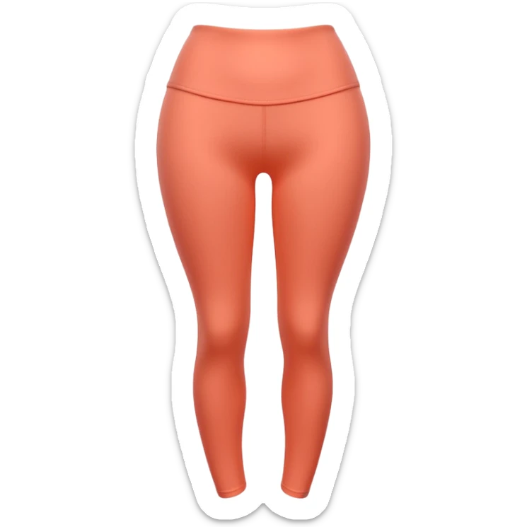A 3D cartoon peach-coral leggin with gentle fabric folds and neat finish, isolated on plain background, Memoji-style. sticker