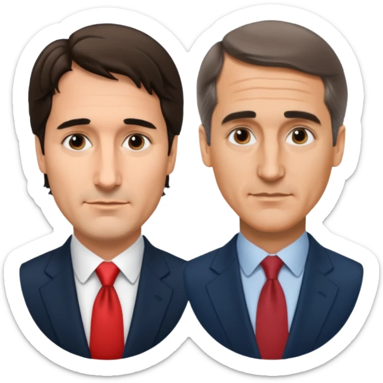 Justin Trudeau vs Mark Carney sticker