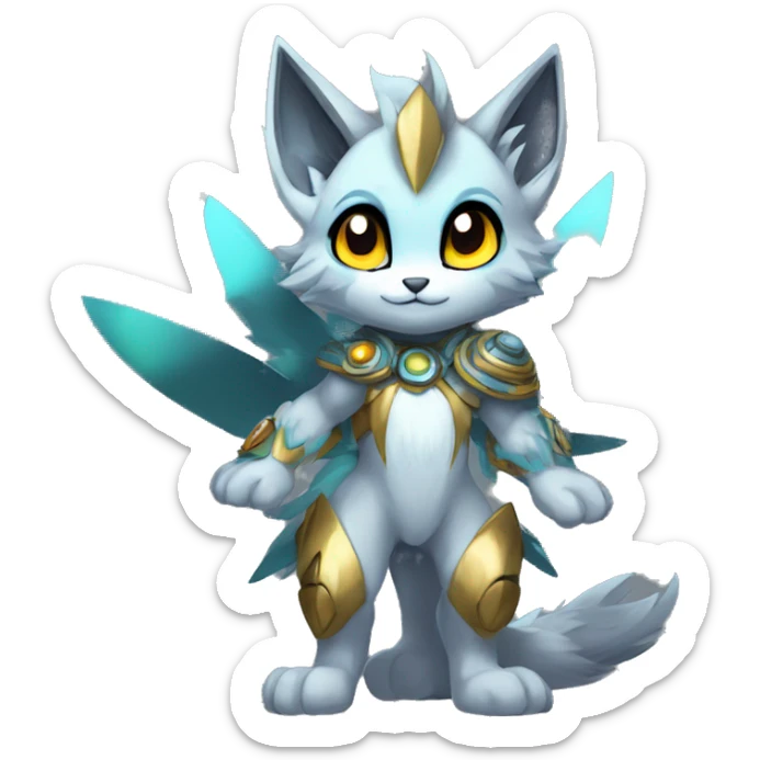 Anthro-Edgy-Cool-Contrast-Colors-Fantasy-Fur-Sona-Chibi-Shiny-Fakémon-Hybrid full body sticker