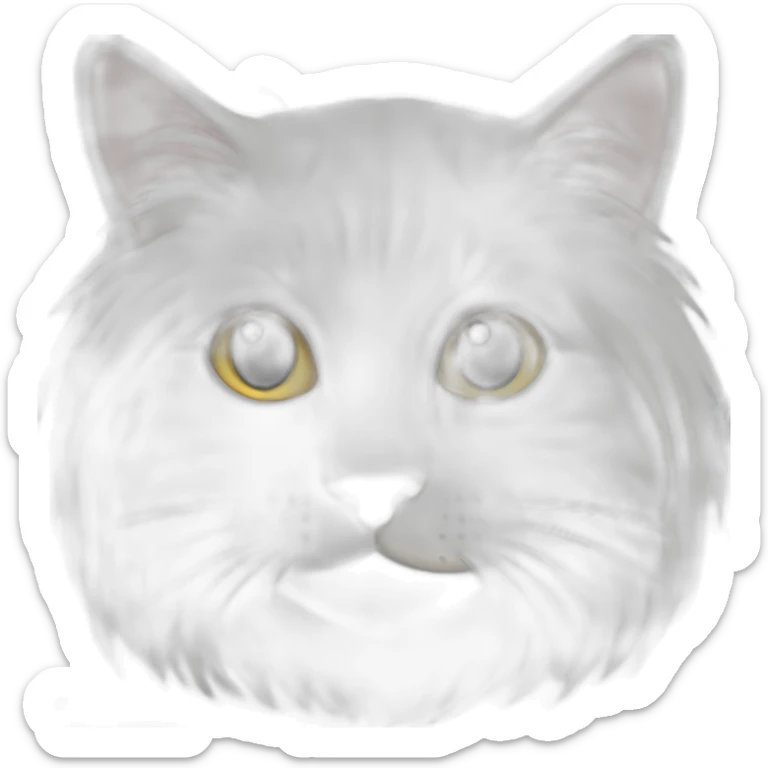white long-haired cat sticker