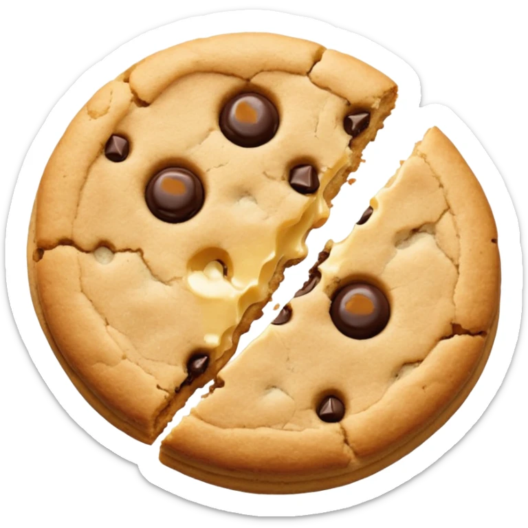 A pair of plain cookies, one of them with a bite taken out. sticker