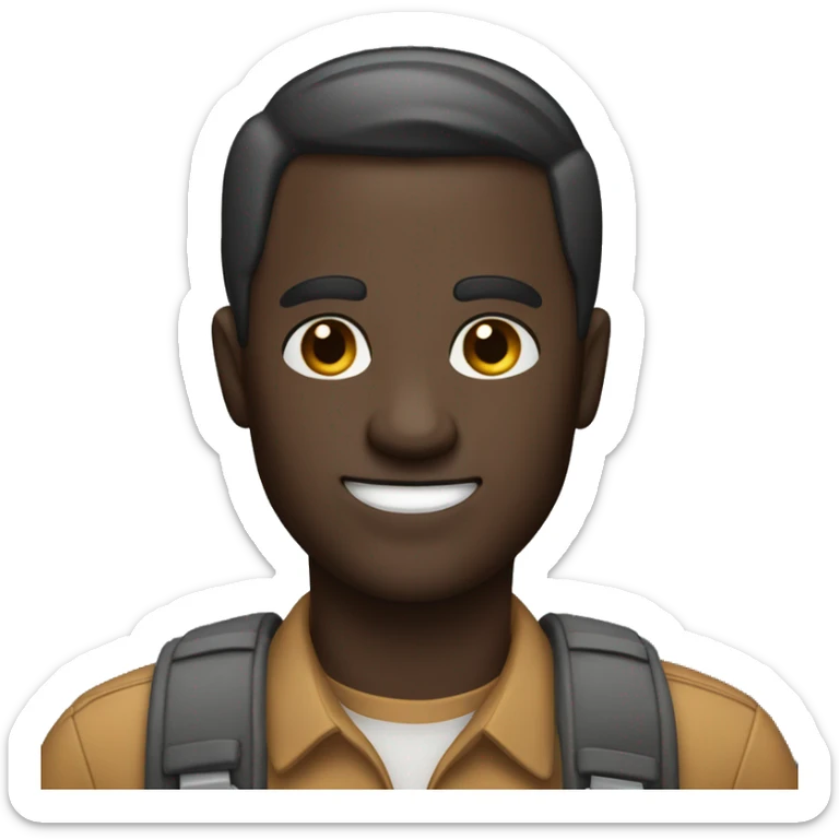 man in his 40s, dark skin and short hair with brown eyes giving a thumbs up sign sticker