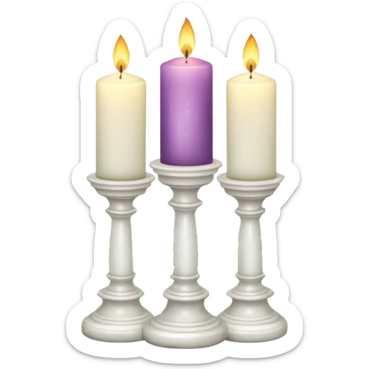 Aesthetic scenic beautiful gorgeous pretty elegant sparkly shiny scene of Candles white and with flowers and marble pedestals and lush vines and ferns sticker