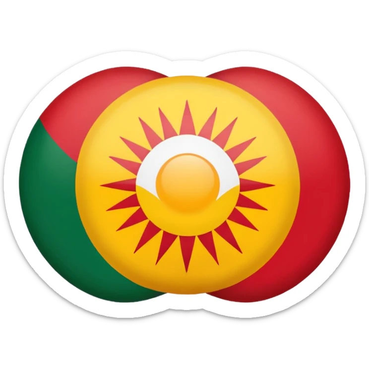 create a kurdishtan flag emoji. the shape of flag is like usual flag emojis alright can u make the bottom right emoji without the sun outside the flag sticker