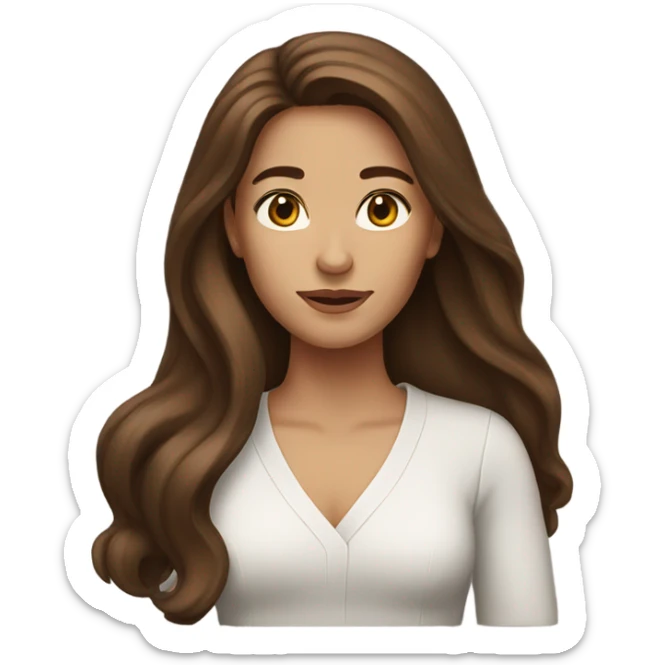 Woman with long brown hair sticker