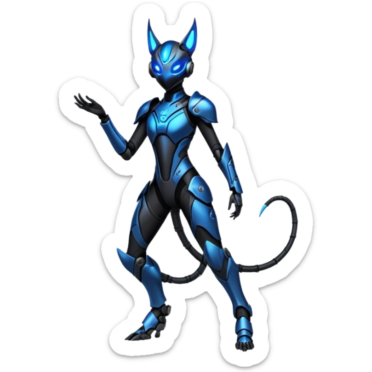 Modern Futuristic Cool Wicked Cyborg-Vernid-Trico-species by LiLaiRa full body sticker