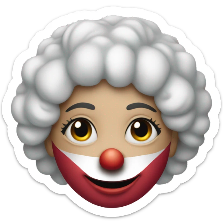 Round clown lady sticker