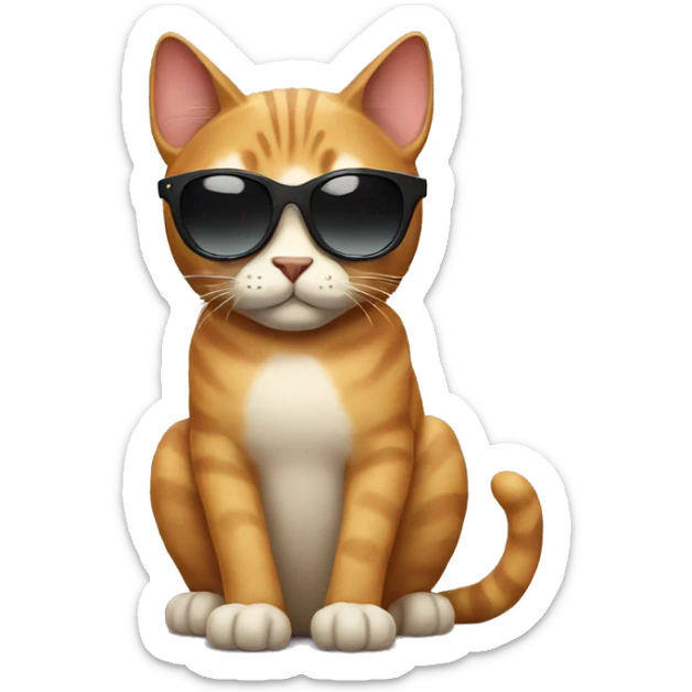 Cat with sunglasses sticker