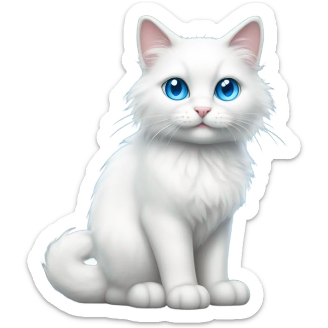 White cat sticker