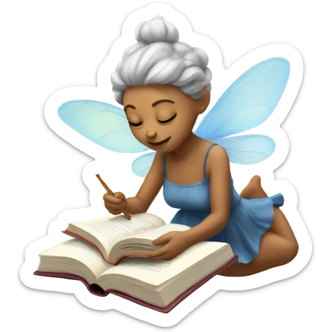 Fairy reading a book sticker