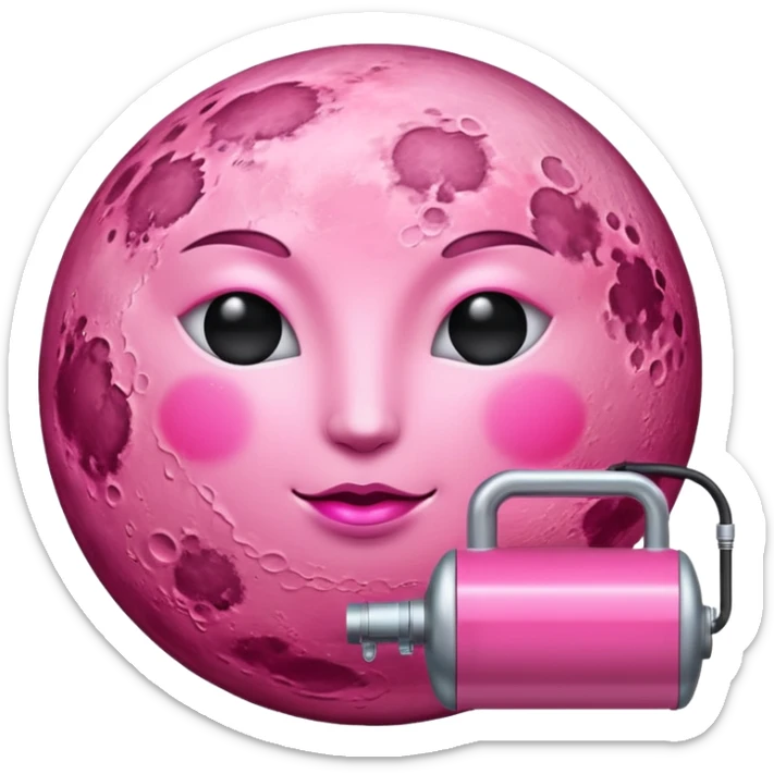 a pink full moon with a pink fuel pump, the fuel pump tube should be connected to the pink moon sticker
