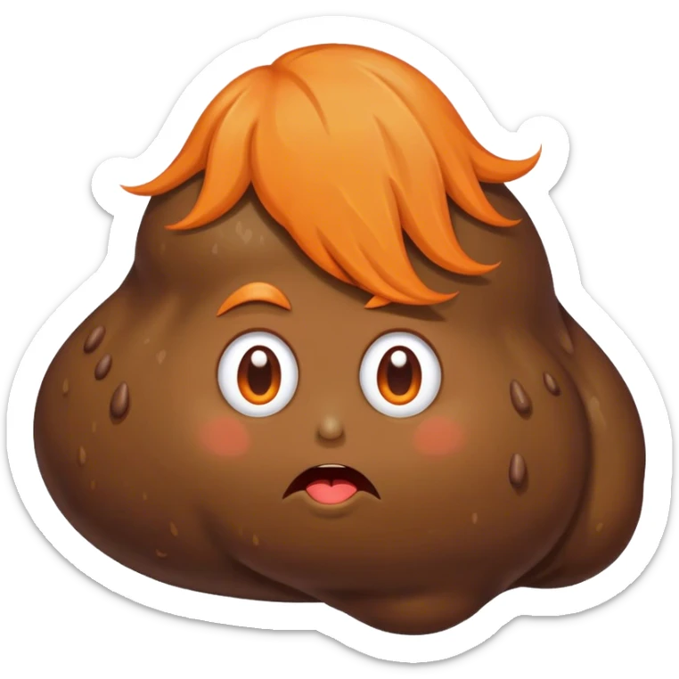Blob of poop brown with orange with Donald Trump’s hair sticker