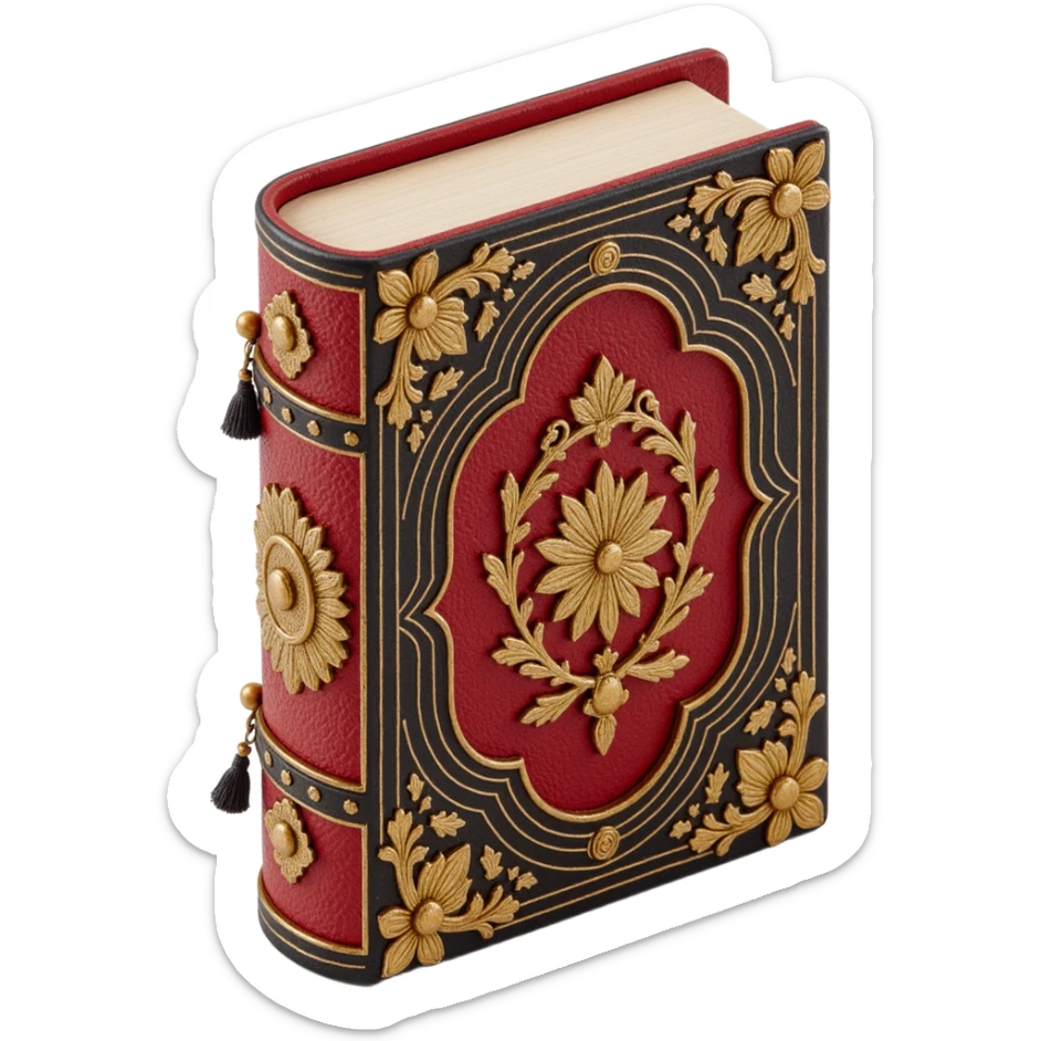 coquette rococo closed hardcover journal sticker