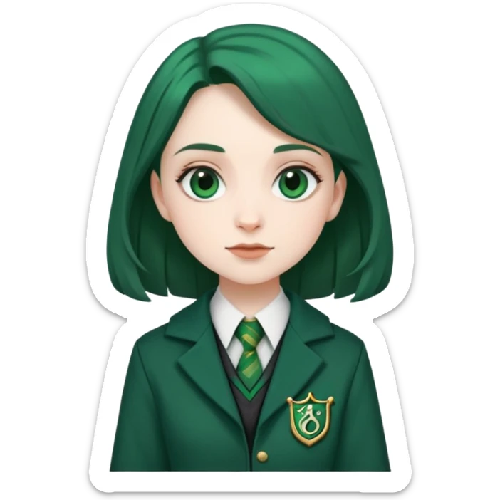 Pansy Parkinson in harry potter, wear hogwarts slytherin uniform sticker