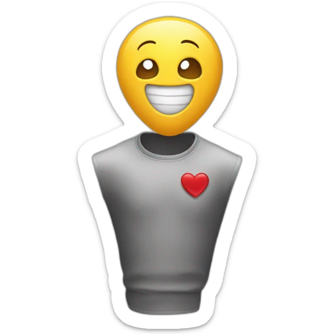 Emoji qui fait la fête avec coeur autour  sticker