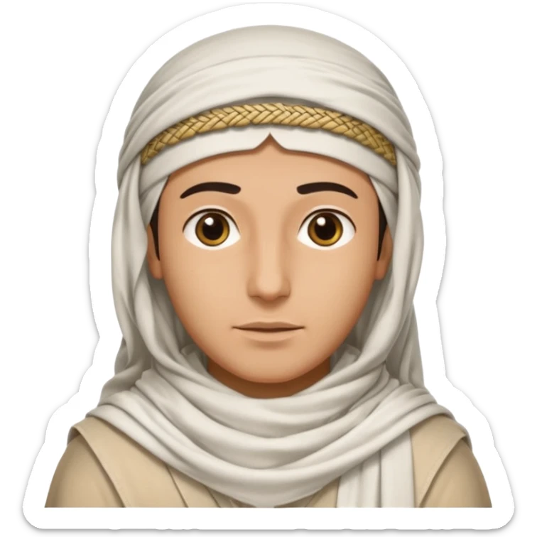 Arabe con un shemagh de color blanco pero solo sea la cabeza y nada de cuerpo sticker