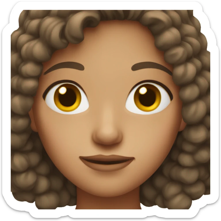 woman with brown hair and freckles  sticker