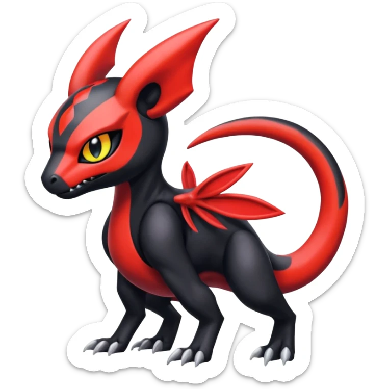 Colorful Cool Badass  Meloetta-Litten-Salandit-Guilmon-Darkrai-Pokémon-Fakémon-fusion-hybrid-creature sticker