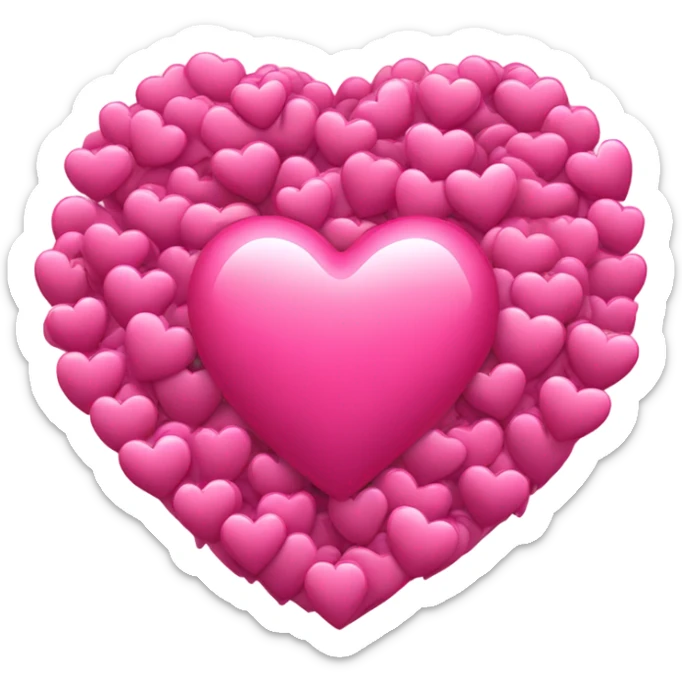 A big pink heart with lots of little pink hearts around it. sticker