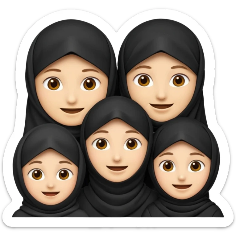 muslim faily emoji , with the women wearing niqab sticker