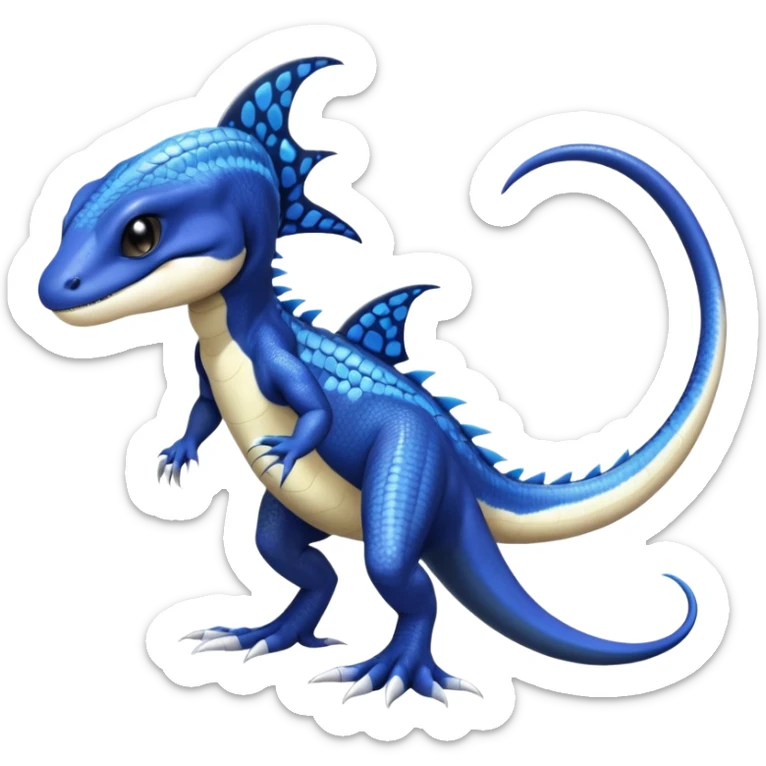 Orca-dragon-reptile-reptilian-lizard-skink-gecko-Digimon-Fakémon-hybrid full body, two legs, arms, tail sticker